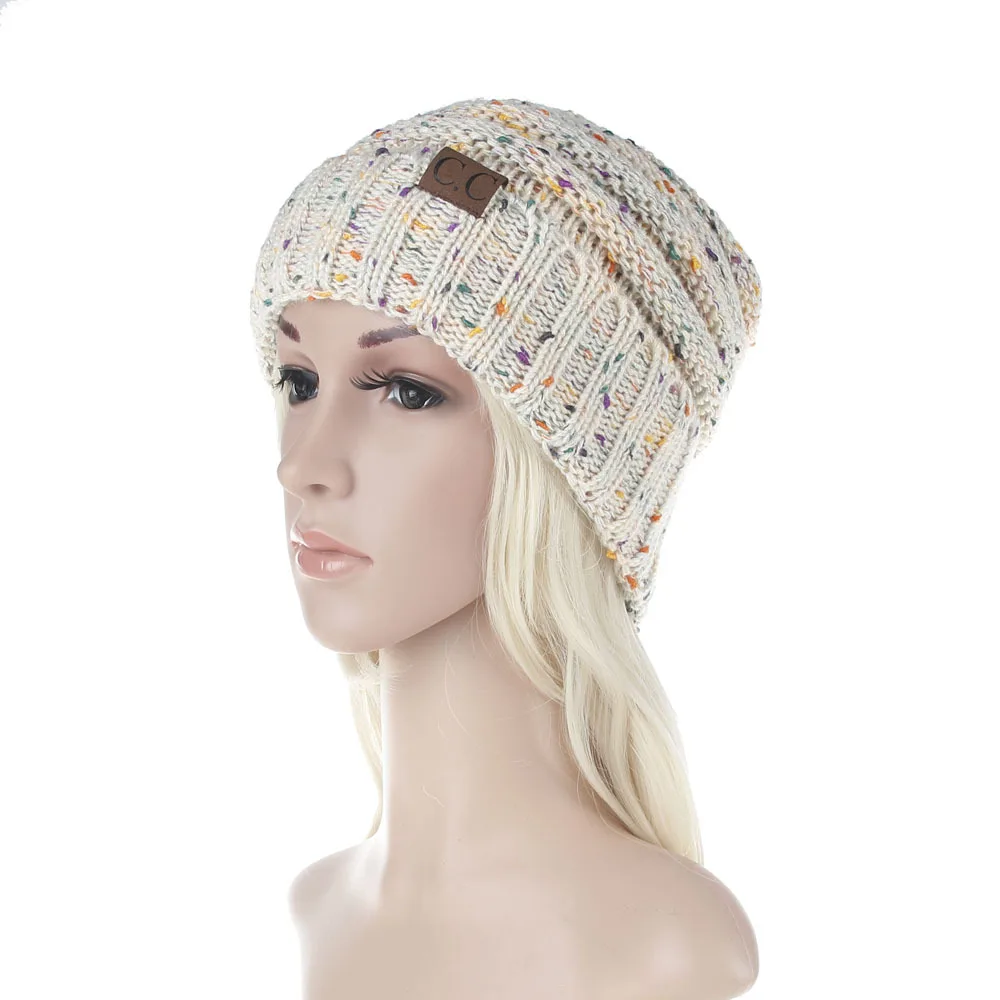 female hat cc cap lady winter fashion hat blended knitted Women