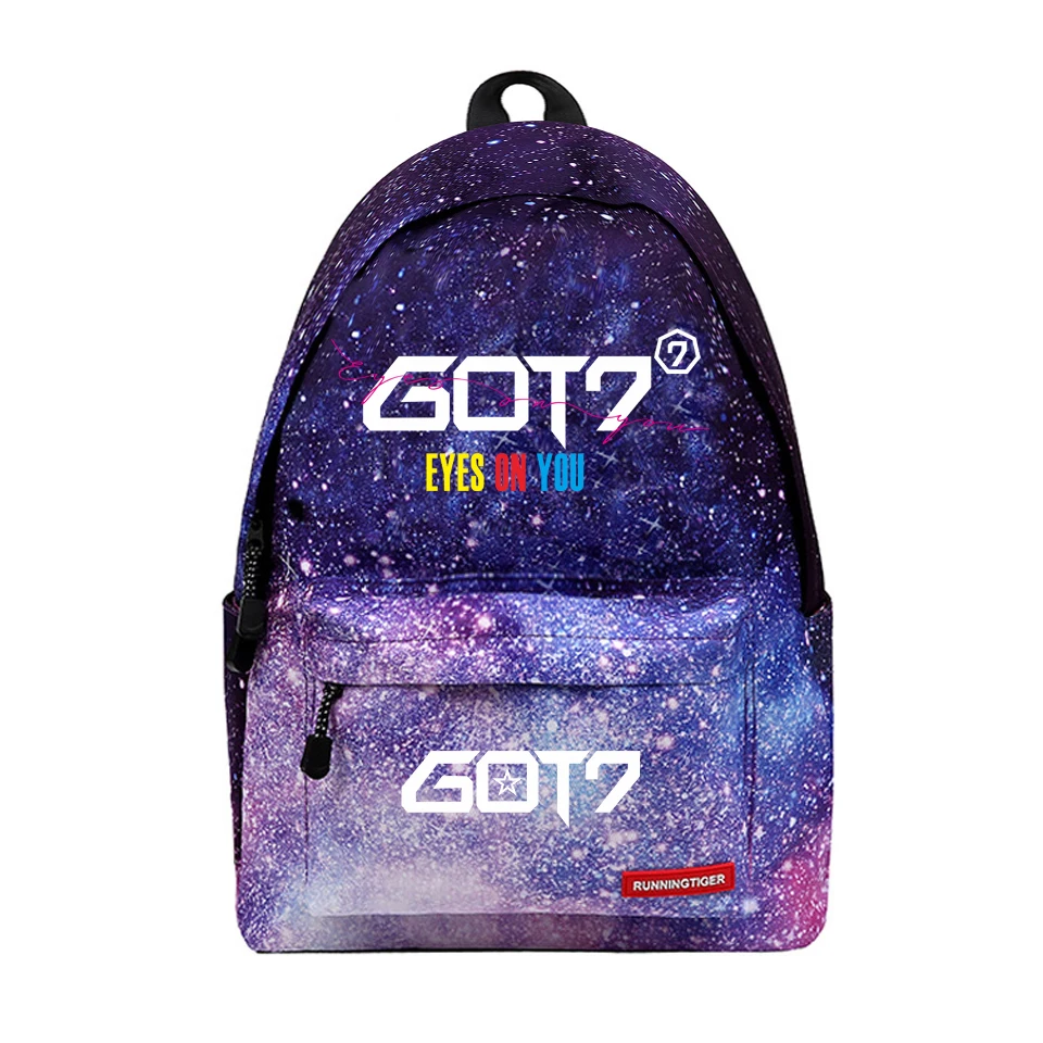 Got7 рюкзак альбом глаза на вас и 7For7 принт Для женщин Galaxy Star рюкзак детей школьные сумки ноутбук получил 7 вентиляторы аксессуары