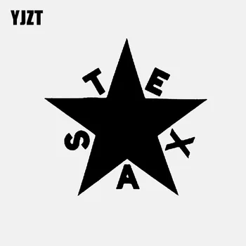 

YJZT 13.2CM*12.8CM TEXAS STAR Vinyl Car Sticker Decals Black/Silver C3-0658