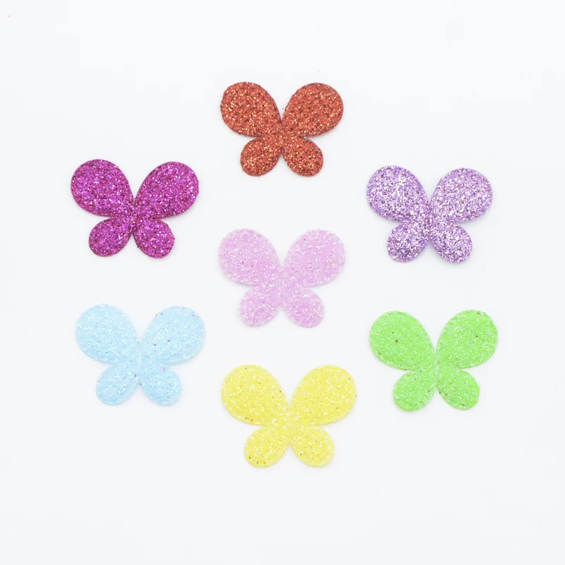 

100Pcs 25mm Glitter Nonwoven Fabric Patches Butterfly Felt Applique for Crafts Clothes DIY Book Stickers Decor Accessories G90