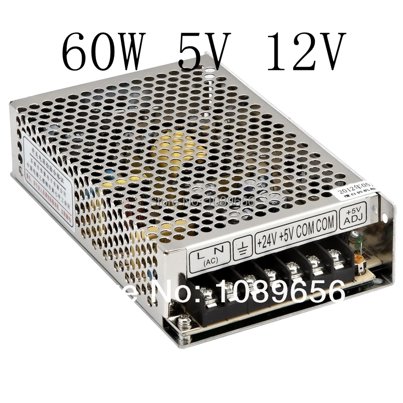 high quality dual Output Switching power supply 60W 5V 4A 12V 3A ac to