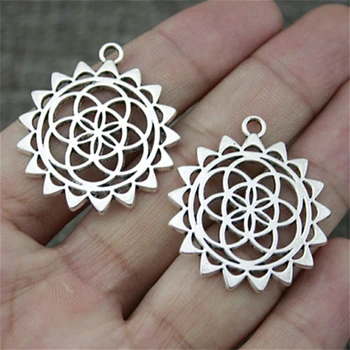 

8pcs 33*30mm(1.3*1.18 inch) The Flower Of Life, The Seed Of Life Charms, Handmade Jewelry Accessories, DIY Jewelry Findings