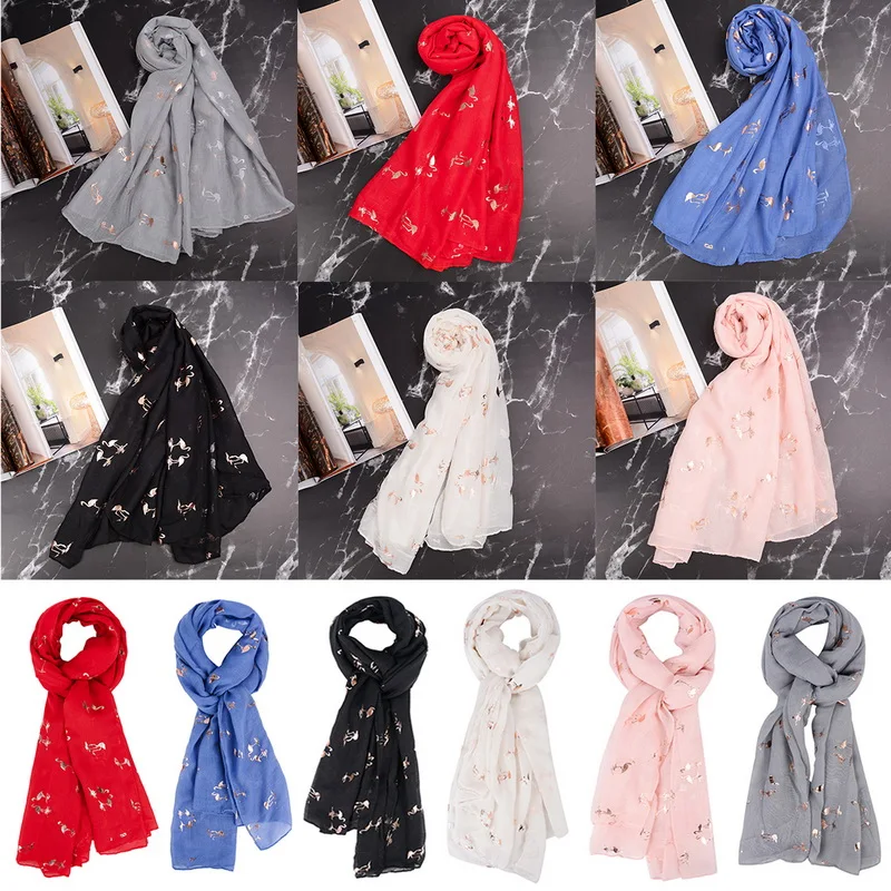 

Oeak Shiny Pink Mint Bronzing Foil Gold Flamingo Swan Ring Scarf Snood Shawl Women Wrap Shawl Ladies Mother Gifts