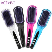 ACEVIVI EU/ US/ UK Plug Hair Brush Digital Electric Hair Straightener Brush Comb Straightening Irons Hair Brush Styling Tool