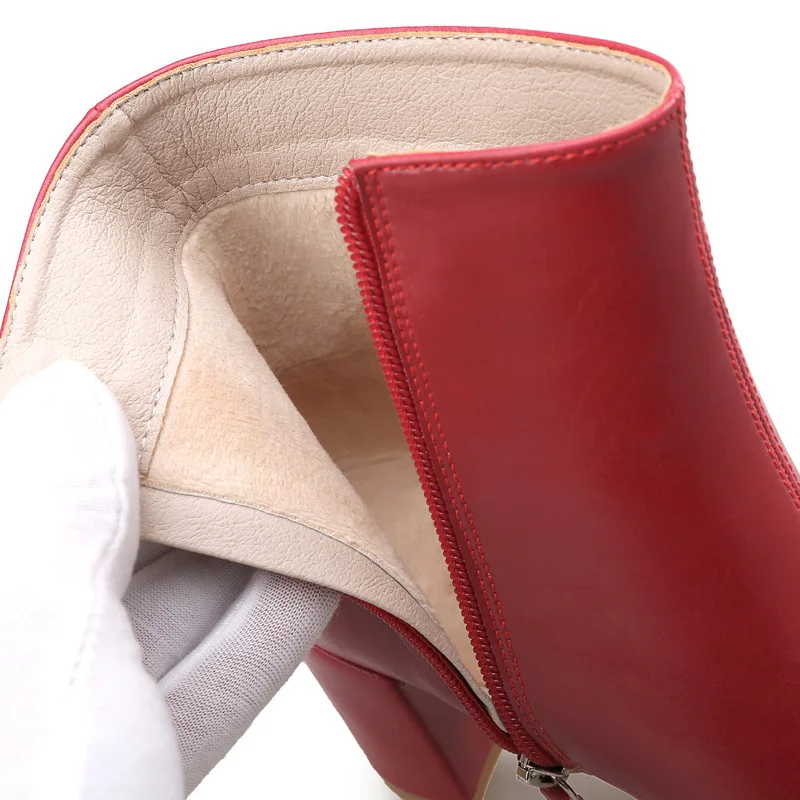 Ceny Fletiter nowe buty damskie jesienne zimowe buty z prawdziwej skóry kobieta podstawowe botki botki pompy Med obcasy buty