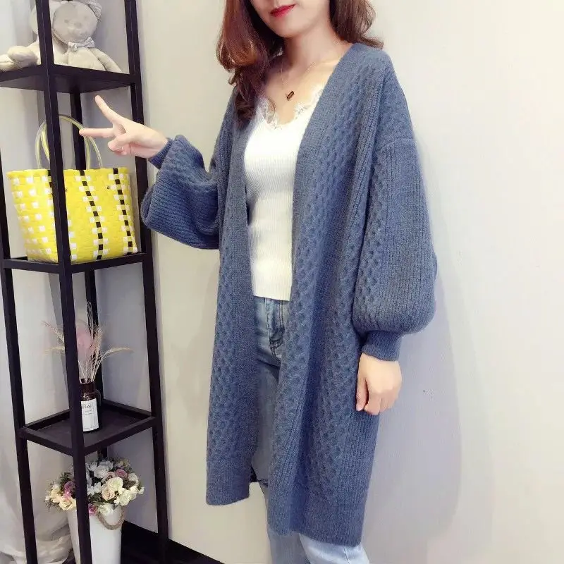 ^*Best Offers 2019 Women Autumn Sweater Long Cardigan Loose Solid Knitted Sweaters Casual Outwear Office Lady Shawl Coat Plus Size Overized