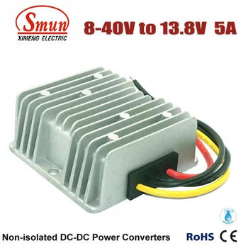 

Non-isolated Waterproof 12V 24V 36V to 13.8V 5A 69W Boost Buck DC-DC Converter