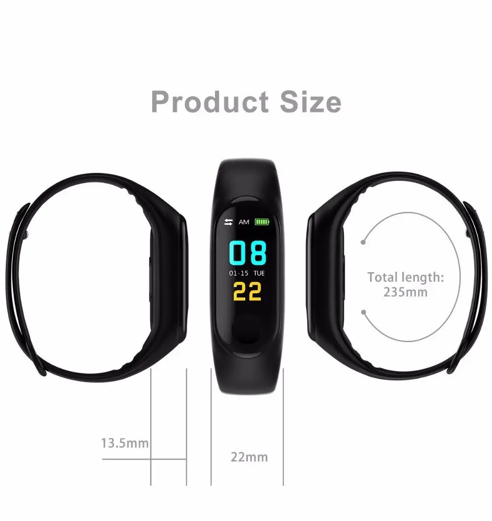 Latest M3X Smart Watch Heart Rate Blood Pressure Monitor Sports Tracker Bracelet Monitor Activity Tracker Smart Band