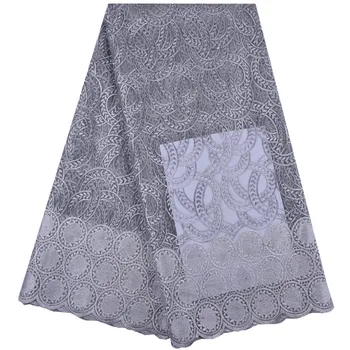 

Gray Color African Lace Fabric 2018 Latest Guipure Lace Nigerian Embroidered Tulle Fabric For Dress High Quality 5 Yard/Lot 1335