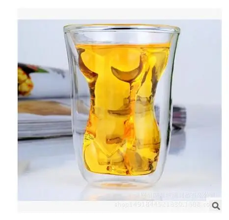 Taqua мышцы человек творческий двойной прозрачный стеклянный Кубок пива красный винный бар чашка фруктового сока чашки виски