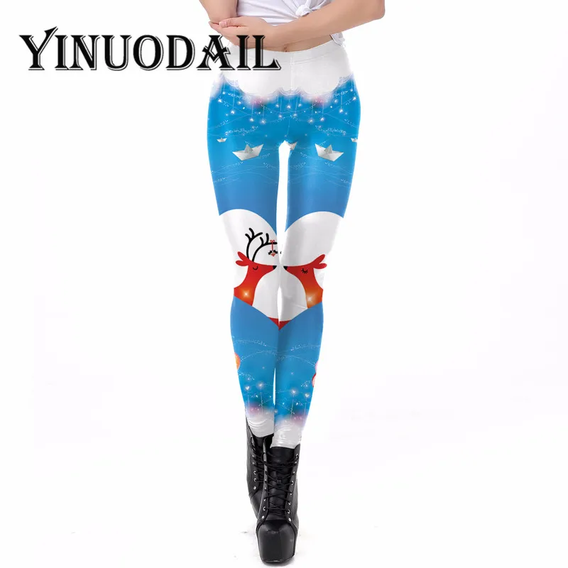

Fans Made Christmas Cosplay Sports Leggings Fitness for Women elk Green 3D Prindted Sexy Legins Plus Size Leginsy Damskie