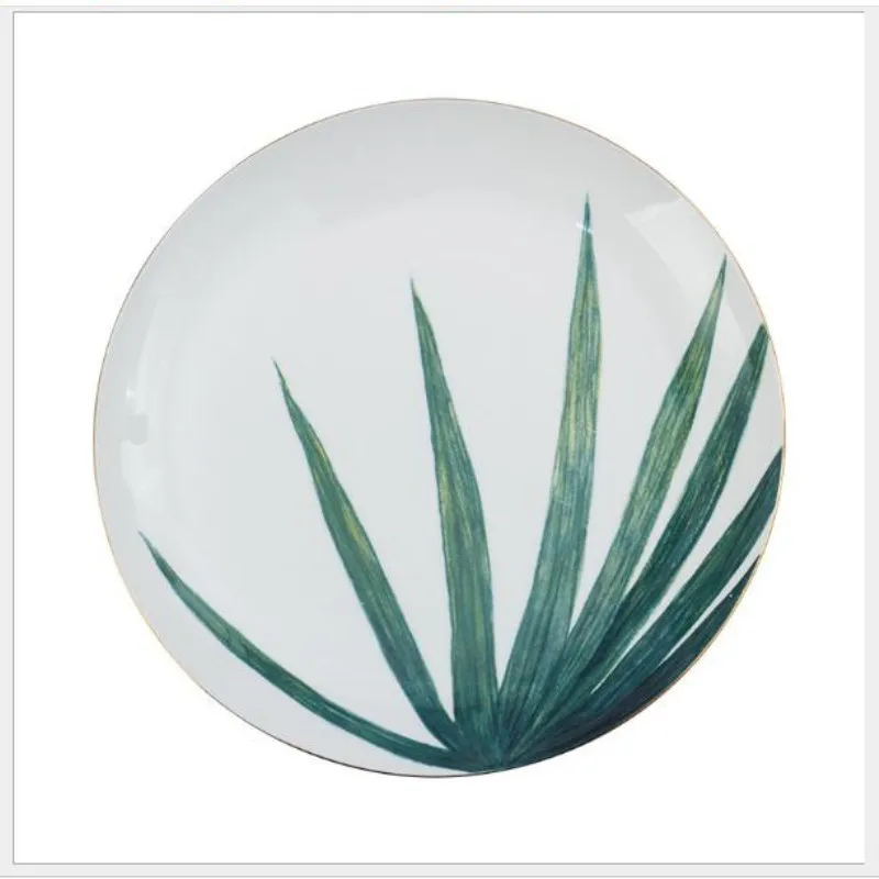 Green Plants Porcelain Dinner Plate (6)