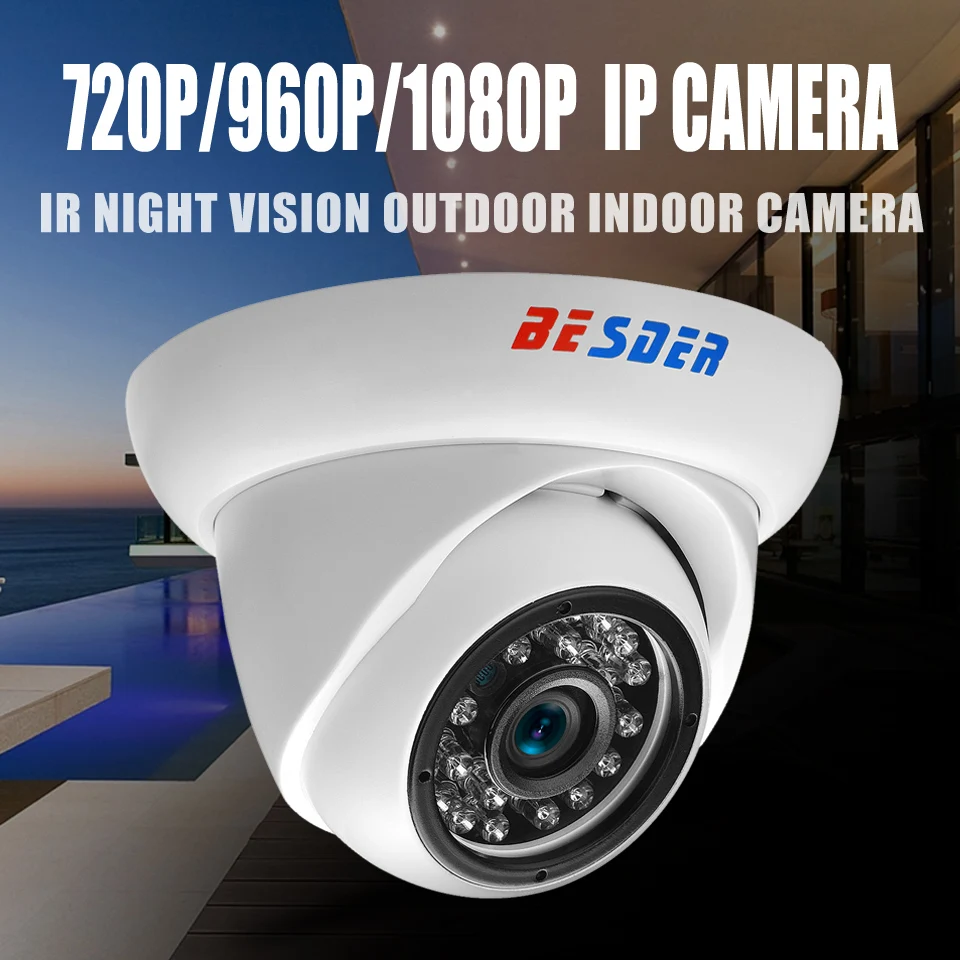 BESDER 720 P/960 P/1080 P ONVIF ip камера водонепроницаемая IP66 наружная купольная P2P