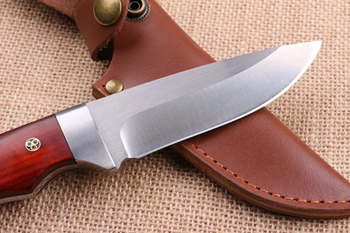 Ручной работы 440C стали охотничий Ножи выживания Ножи Фиксированным Лезвием Тактический Ножи деревянной ручкой - Цвет: Белый