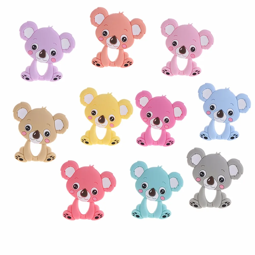 

Bear Baby Teethers Silicone Teething Toys Chew Charms Infants Bpa Free Diy Necklace Pendant non-toxic safe