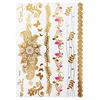 Boho Metallic Gold Feathers Tattoos 2