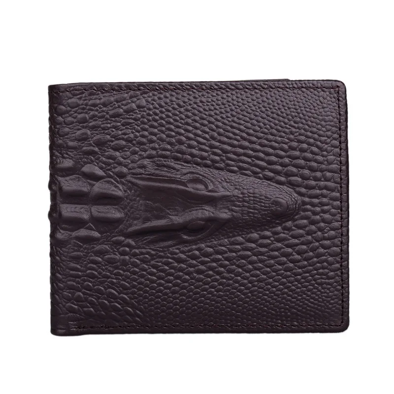 

Fashion Men Bifold Wallet Vintage Men's Leather Crocodile Pattern Billfold Purse Short Wallet Credit ID Card Holder Wallet