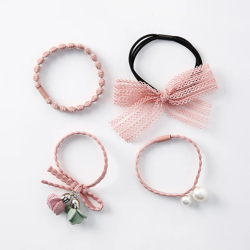4PCS/Set 2018 Korean Mori Girl Ponytail Holder Cute Hair