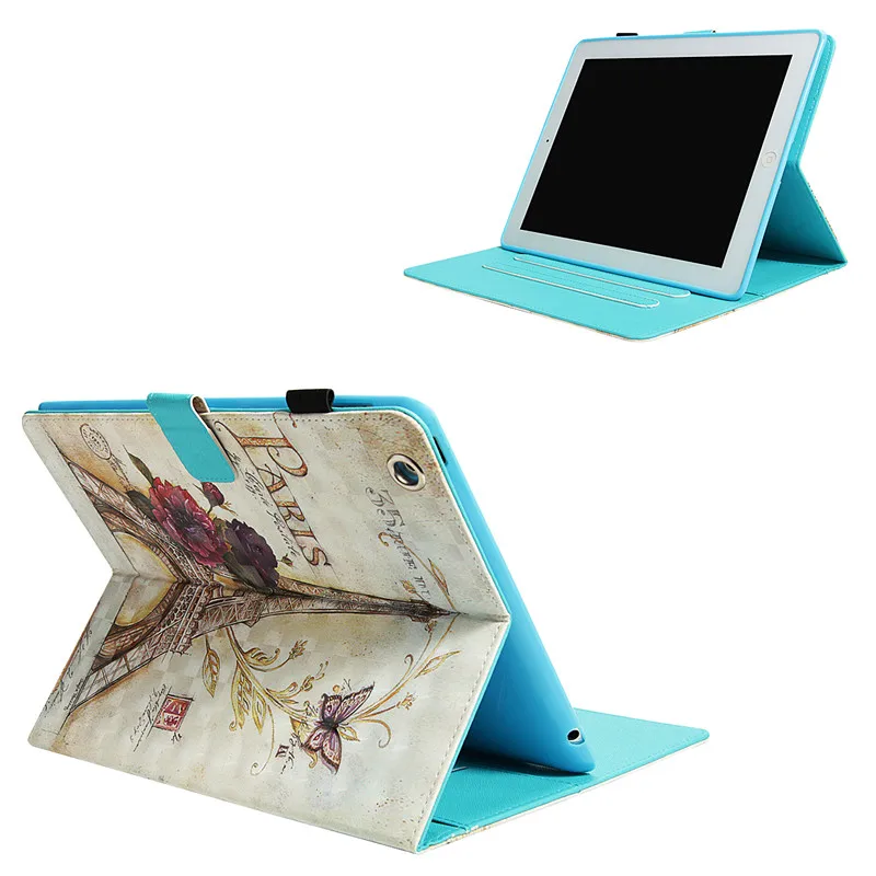 Wekays Case for Apple Ipad 4 3 2 New Tablet Stand PU Leather 3D Cartoon Butterfly For IPad2 IPad3 IPad4 Cover Fundas For IPad 4