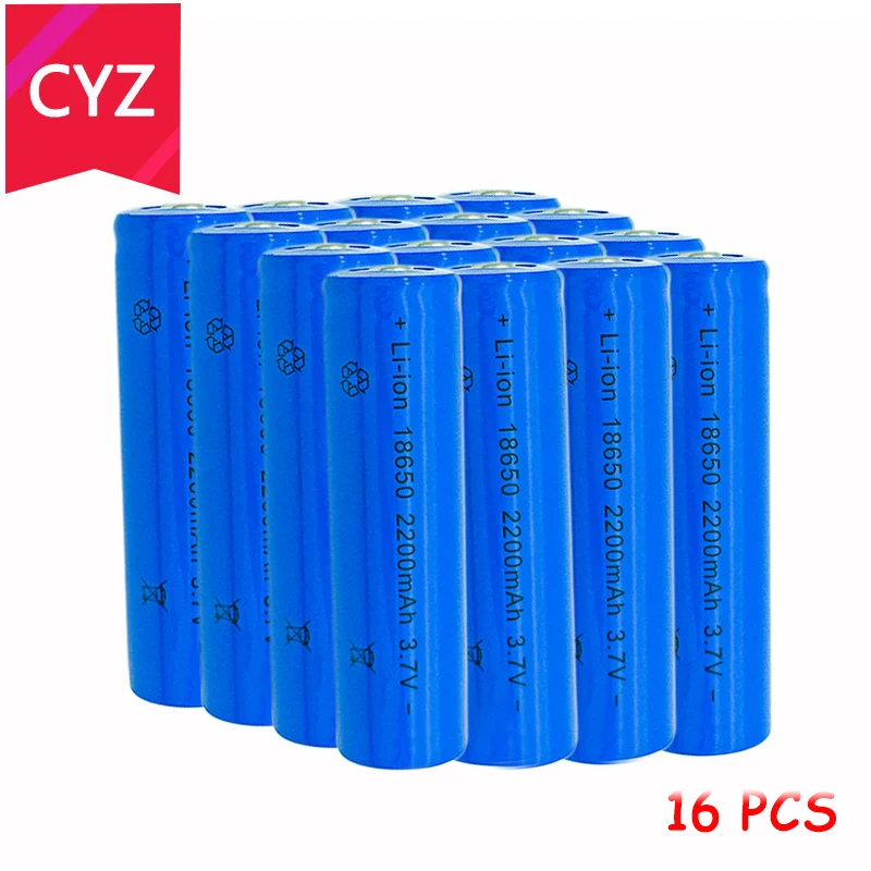 

20PCS 18650 3.7V 2200mAh(Not AA) Battery batteries lithium Li Ion Rechargeable Large Capacity Flashlight New Power free shipping