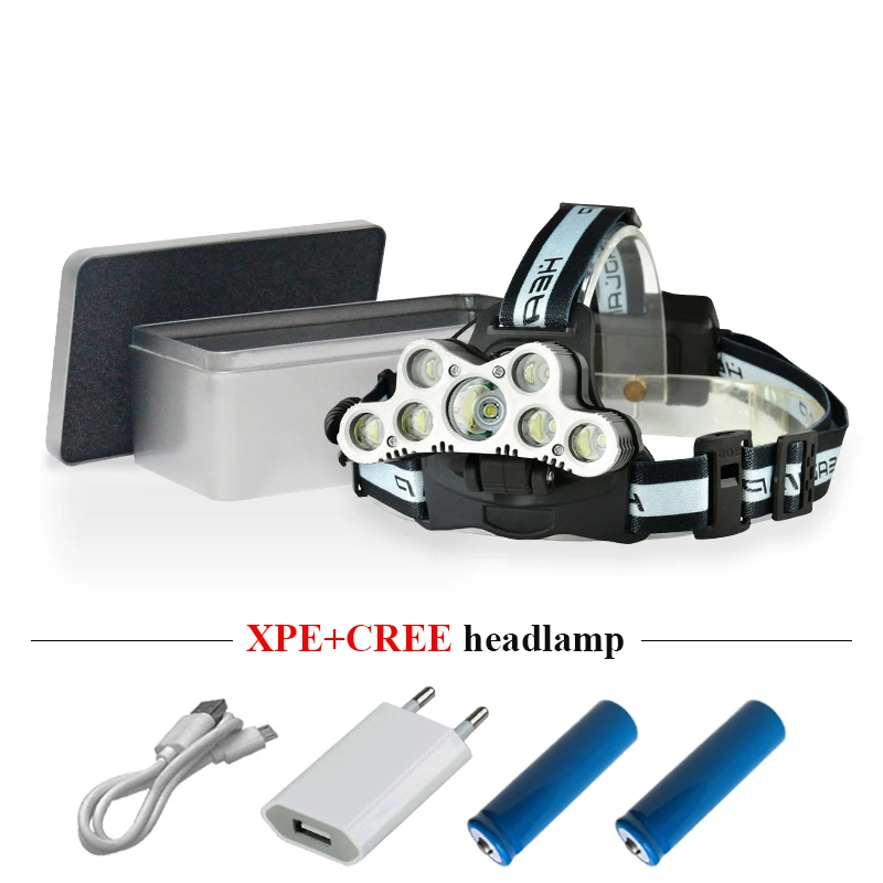 

linterna frontal USB headlight with SOS Whistle LED Headlamp head light flashlight head xml t6 18650 camping biking hoofdlamp