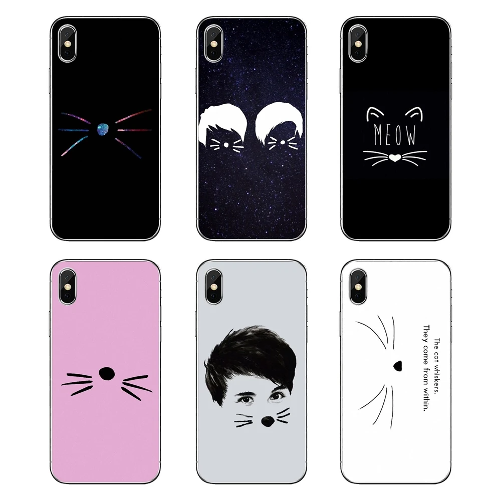 Для iPod Touch iPhone 4 4S 5 5S 5C SE 6 S 7 8 X XR XS Plus MAX дан и Фил CAT WHISKERS печать мягкие прозрачные
