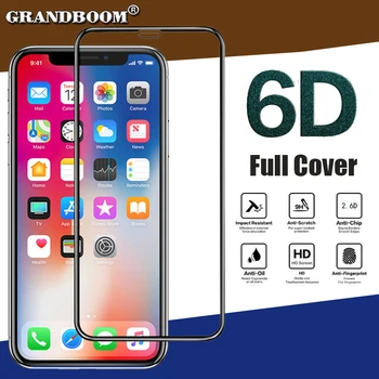 

50pcs 6D Edge Curved Full Cover Tempered Glass For iPhone 11 Pro Max XS XR X 8 7 6 6S Plus Protective Film Screen Protector