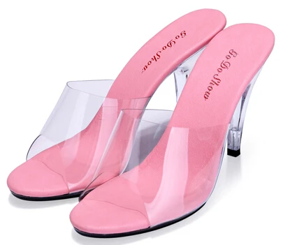 Shoes Woman Wandals 2015 High Heel Sandals Transparent Crystal Slippers Open Toe Sexy Fine With Big
