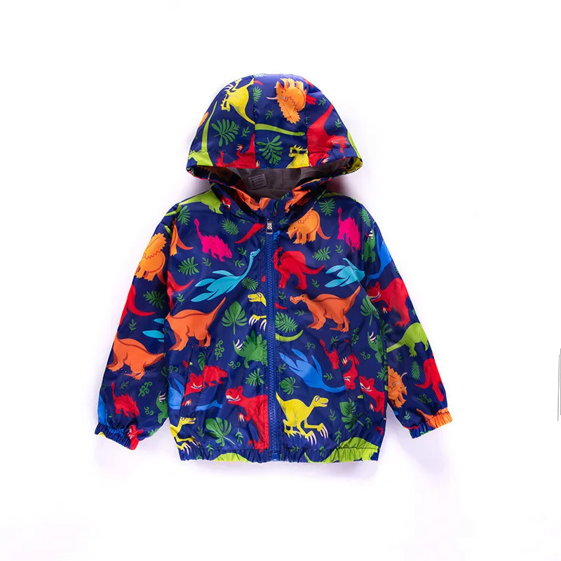 

Boys Dinosaur Waterproof Jacket Baby Children Clothing For Kids Boy Girls Windbreaker Outerwear Dinosaur Spring Children Clothes