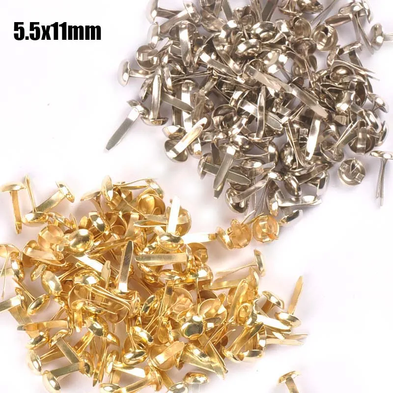 100Pcs Mix Round Brads Silver/golden Embellishments For Scrapbooking Metal Crafts Fastener Brad For Diy Decorations c2252 