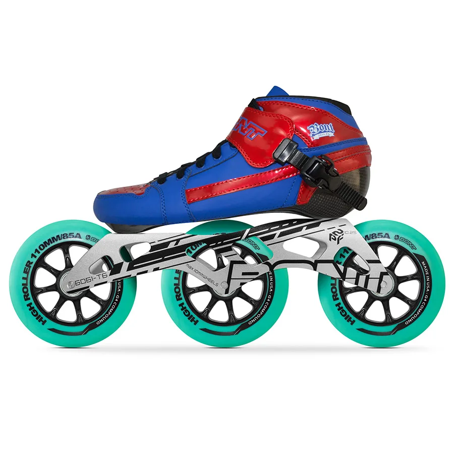 100% الأصلي بونت السعي 2PT 195 ملليمتر سرعة مضمنة Heatmoldable ألياف الكربون التمهيد Highroller 3*110 ملليمتر عجلات سباق Patines