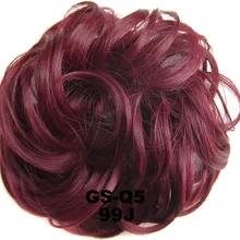 Женская обувь Упругая волна вьющиеся синтетические шиньоны резинка для волос обертка для пучок волос аксессуары для волос Q5, а так же 30 г, 10 шт./лот