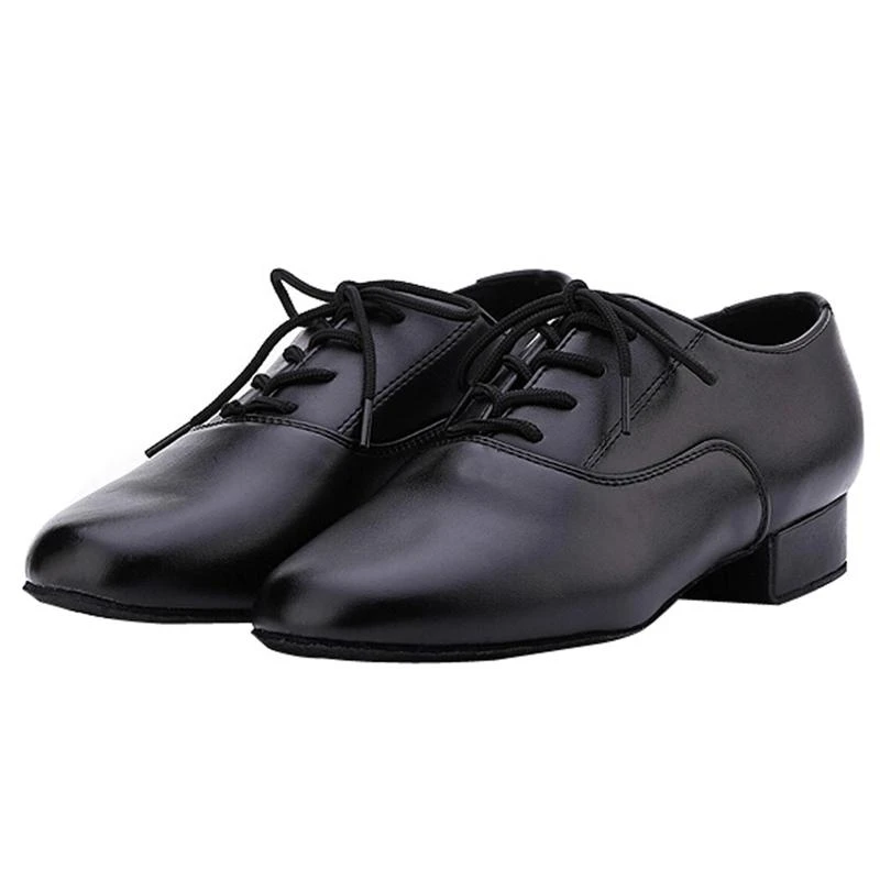 Zapatos de Jazz cordones para mujer, calzado de salón de cuero genuino/Tango/Latino, zapatos de baile de 0,4 pulgadas, tacón plano, talla mediana, negro|latin shoes|dance shoes women - AliExpress