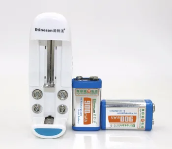 

2 pcs Super big capacity 900MAH Li-Ion lithium 9V 8.4v rechargeable battery + Universal 9v AA AAA 18650 14500 CR123A charger set