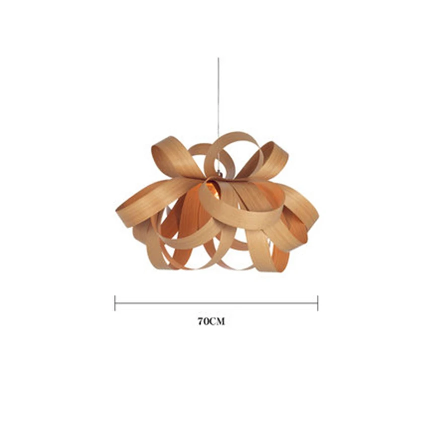 Скандинавская деревянная бабочка светодиодный подвесной светильник для гостиной, спальни светодиодный подвесной светильник из дуба/вишневого дерева/грецкого ореха ресторанный светильник - Цвет корпуса: Cherry Wood 70CM