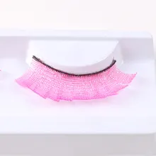 2 пары розовый кружевной материал полосы ресницы, розовый ресниц, розовый накладные ресницы для выступления es-12-pink