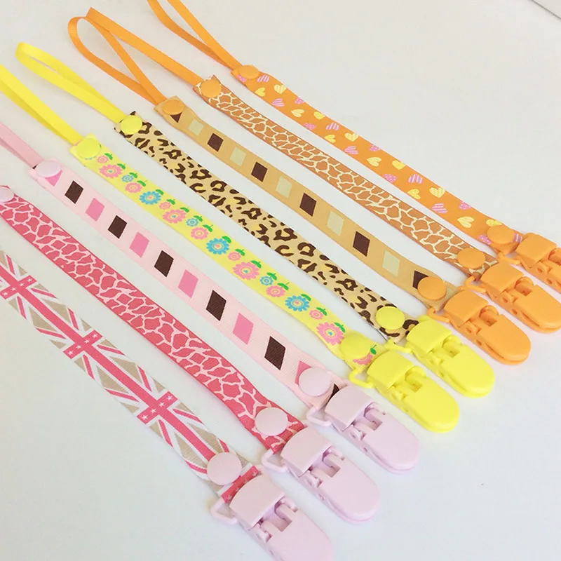 Baby Pacifier Clip Chain for soothers Ribbon Chupetas funny Soother dummy holder Leash Strap Nipple Holder Infant Feeding B0638
