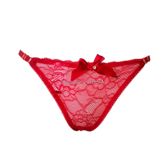 Women sexy lace underwear panties red color with sequined have S /M