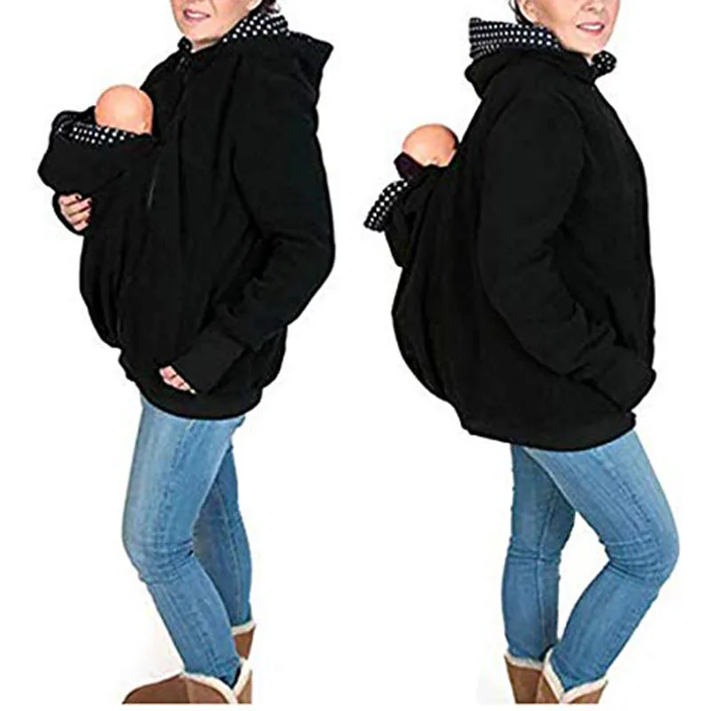 

Women's Maternity Kangaroo Hoodie Fleece Zip Up Sweatshirt Hoodie Coat Jacket Pullover for Baby Carrier