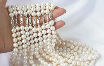

Miss charm Jew1057 whoshell 10 Pieces 9-10mm round white necklace pearl silver