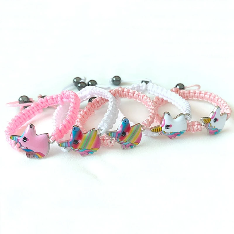 

Knitting Unicorn Horse Bracelet Cute Pink /white Hematite Pendant Chain Bracelet For Women Girl Gift Bangles Jewelry