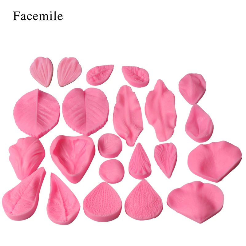 

22PCS Silicone Petal Leaf Mold Flowers Fondant Mold Chocolate Gum Paste Mold Fondant Cake Broder Decorating Tools