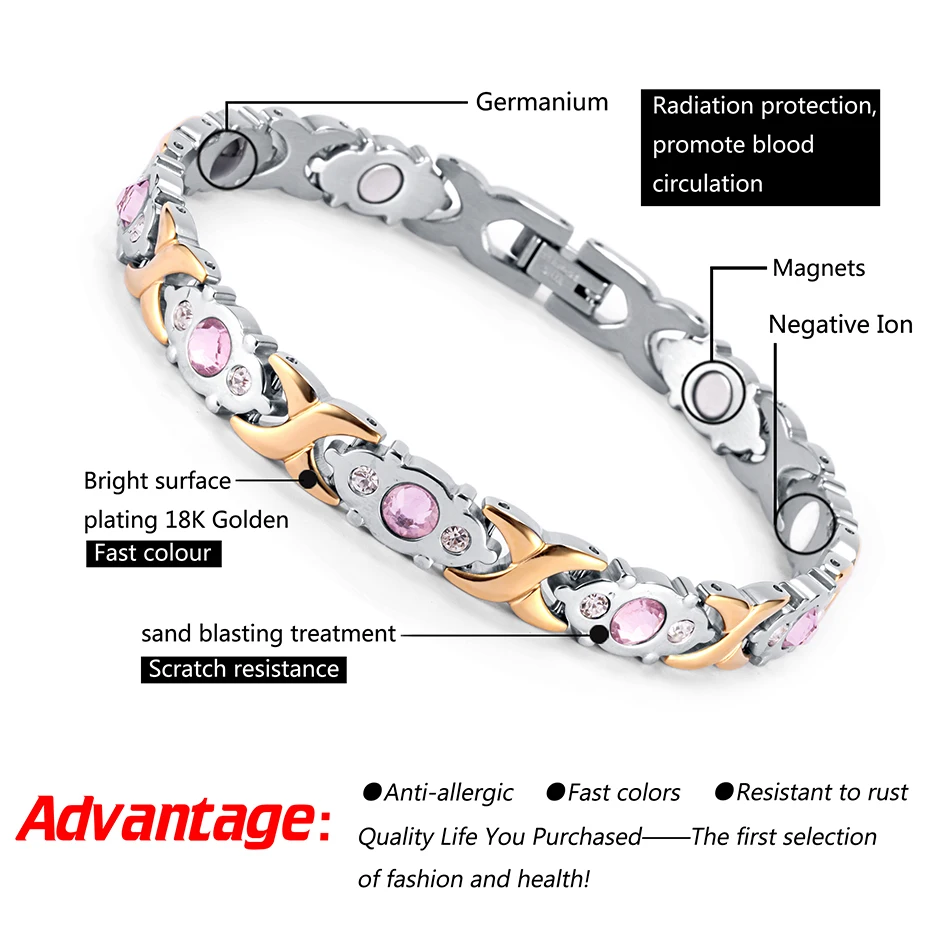 Stainless Steel Bracelet Magnetic osb-1541sg  (2)