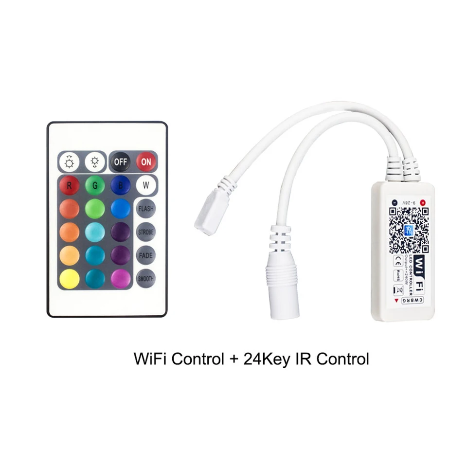 WiFI RGB LEVOU Controlador DC12V Mini RF Com 21Key/24Key IR Controle Remote WiFI RGB LEVOU Controlador DC12V Mini RF Com 21Key/24Key IR Controle Remote