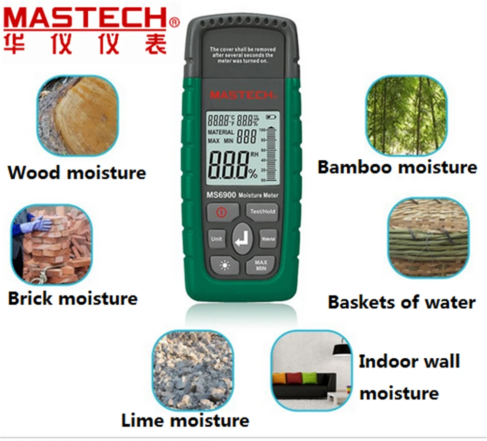 

Mastech MS6900 higrometre Digital Moisture Meter Wood/ Lumber/Concrete Buildings