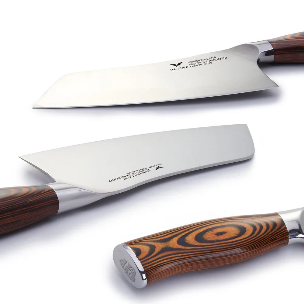 Professional 7 inch Chinese Cleaver Germany Steel Chefs Knife Carbon kitchen Cooking knife Facas Cozinha Pakkawood Handle