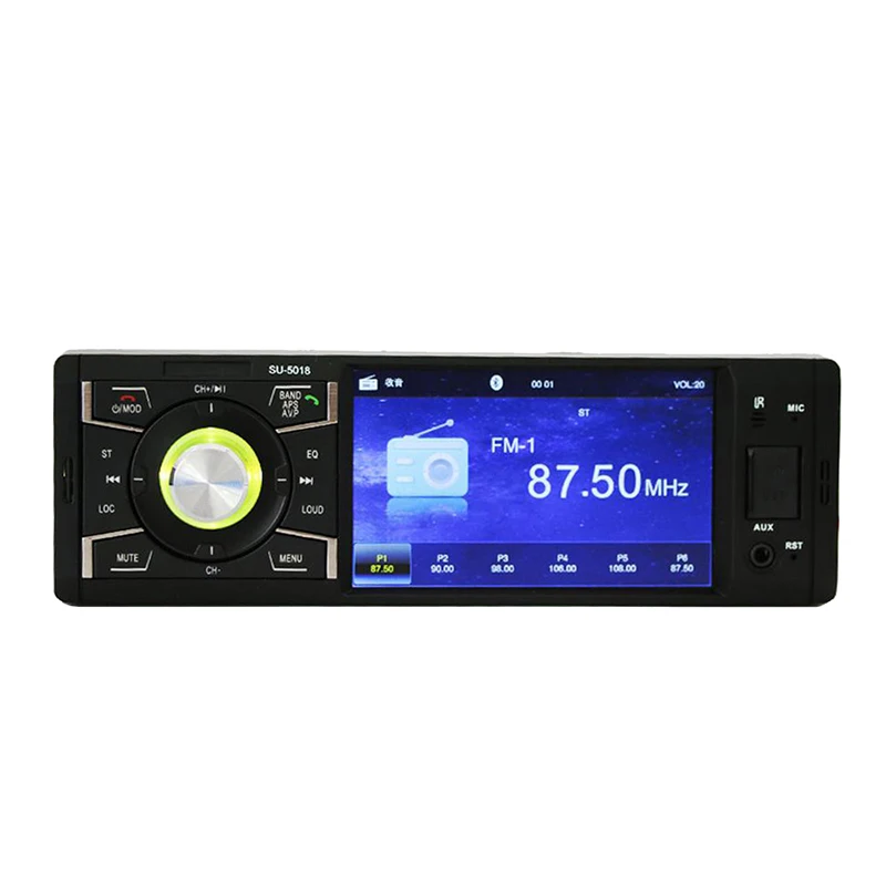 Авто Радио Bluetooth аудио плеер Авто радио тюнер 1 DIN с HD цифровым экраном FM MP3 MP4 плеер обратное USB зарядное устройство - Цвет: black