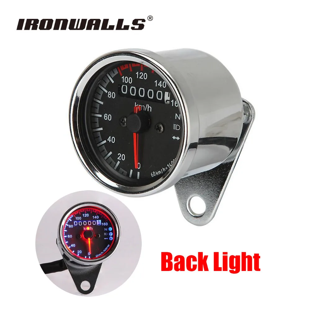 

Universal Motorcycle Backlit Dual Tachometer Speedometer Odometer Speed Gauge W/ Light Turn Signal Indicator KM/H For Cafe Racer