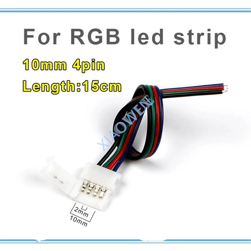 

HOT SALE  5pcs 10mm 4 pin Solderless strip RGB  Connector Adapter For 5050 RGB  Led Strip