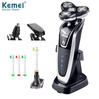 

4 in 1 Floating head Rechargeable Electric Shaver 4D Washable Electric Shaving Razors for men bead neck machine Face Care